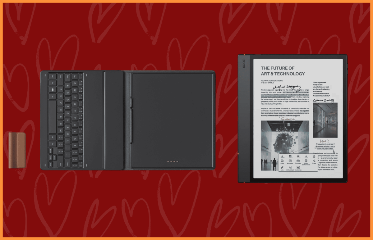 Zestaw walentynkowy Onyx Boox Note Air 5 C + klawiaturza z etui magnetycznym oraz folia ochronna