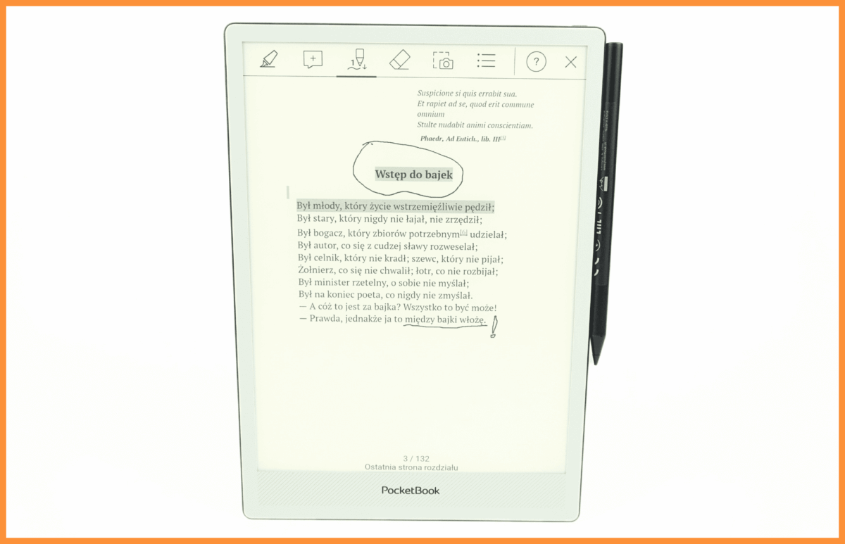 Czytnik e-booków marki PocketBook, model InkPad One