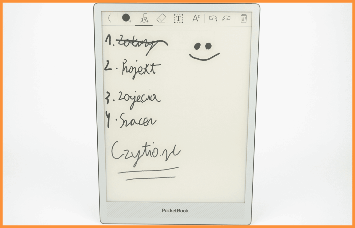Notatnik w czytniku PocketBook InkPad One