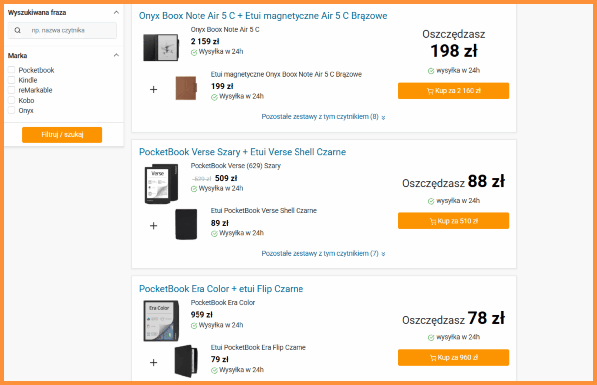 Zestawy promocyjne na czytniki e-book