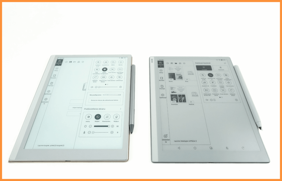 Czytnik E ink z podświetleniem