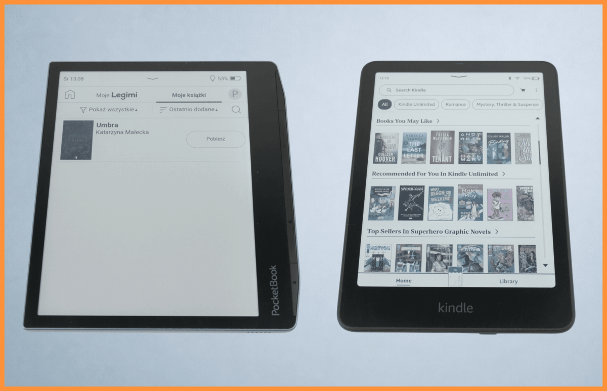 Czytniki PocketBook i Kindle