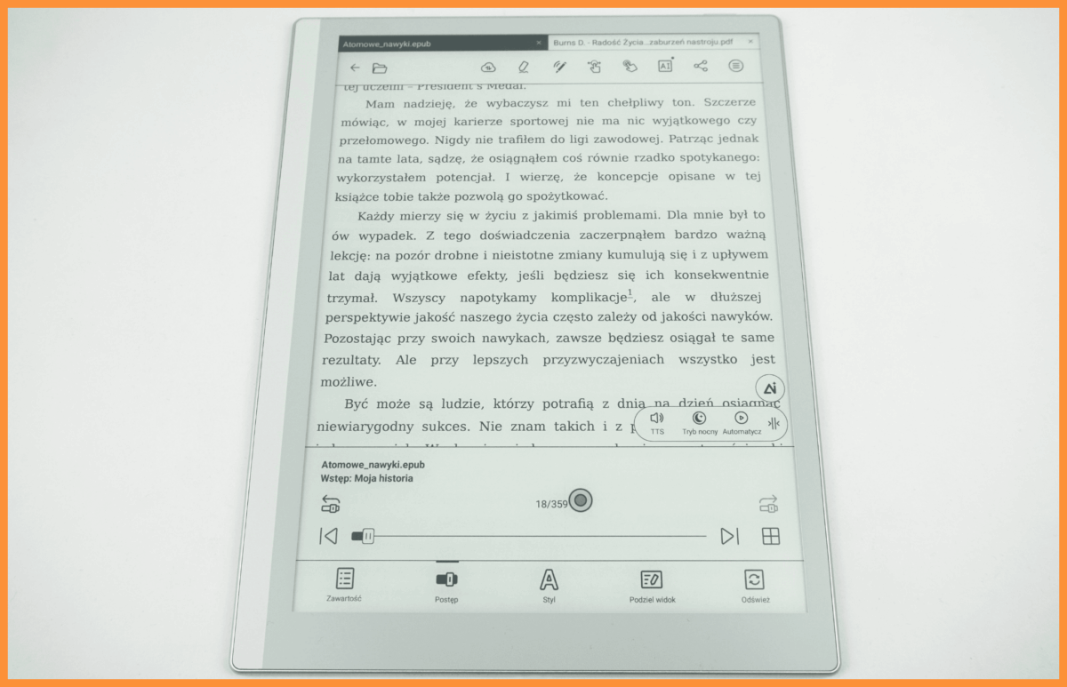 E-notatnik z podświetleniem