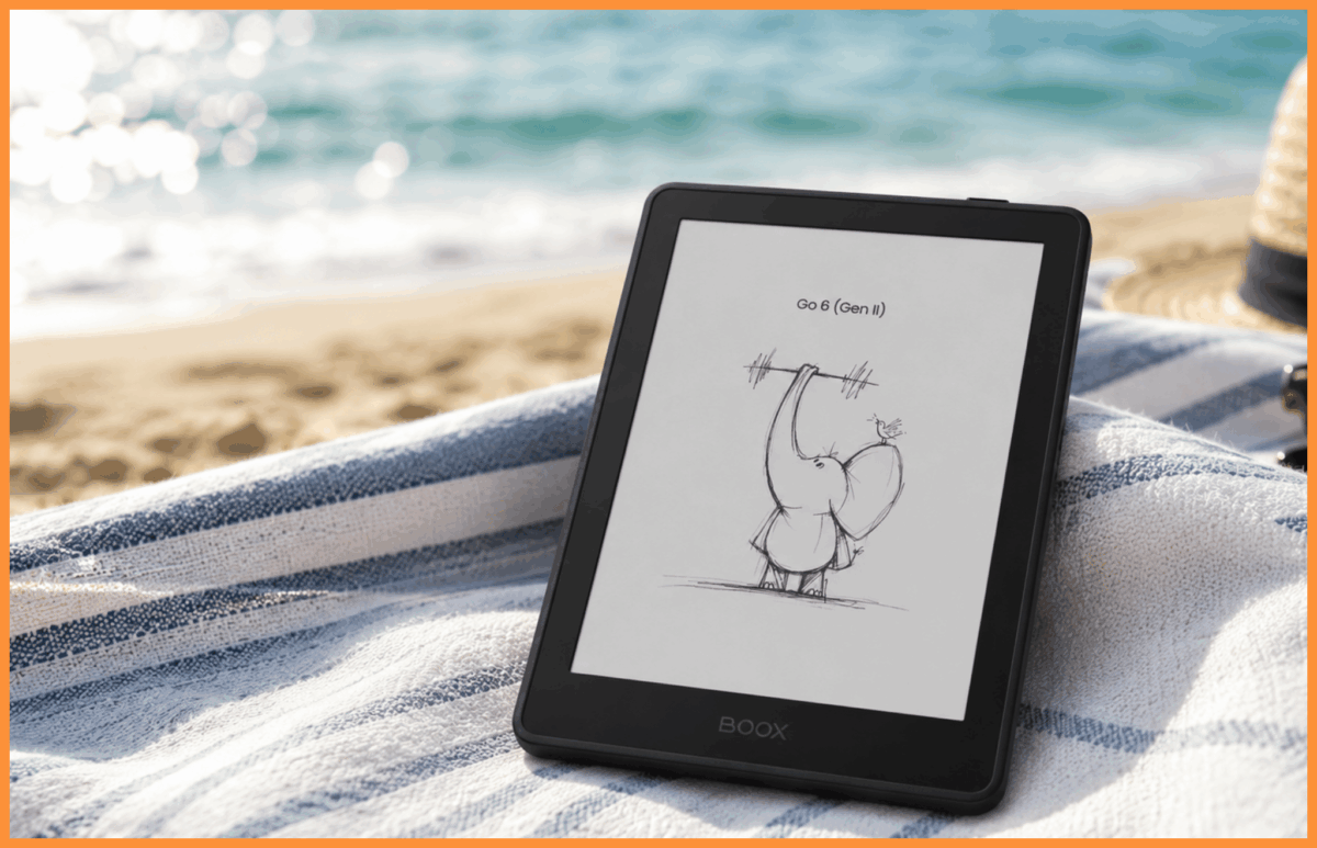 Czytnik e-book na plaży