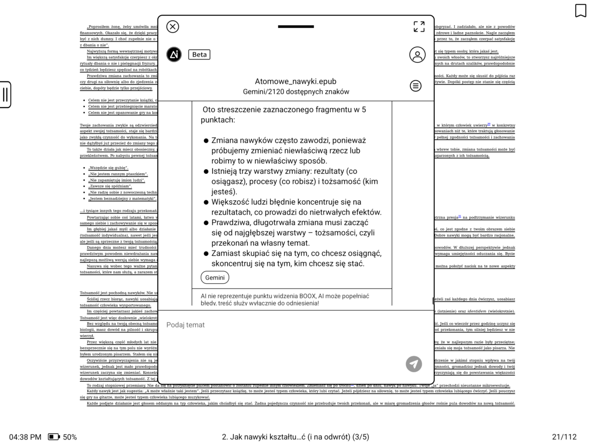 Streszczenie tekstu wygenerowane przez AI