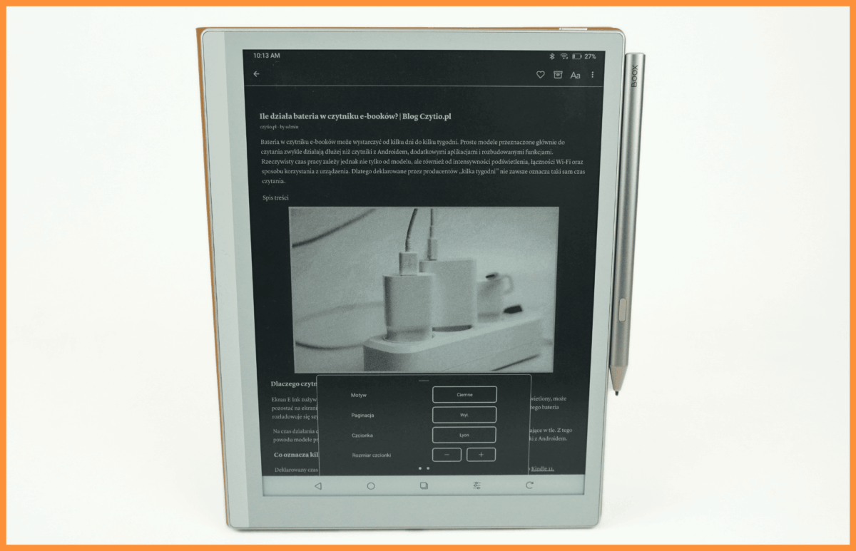 Onyx Boox Go 10.3 (Gen II) z aplikacją Instapaper