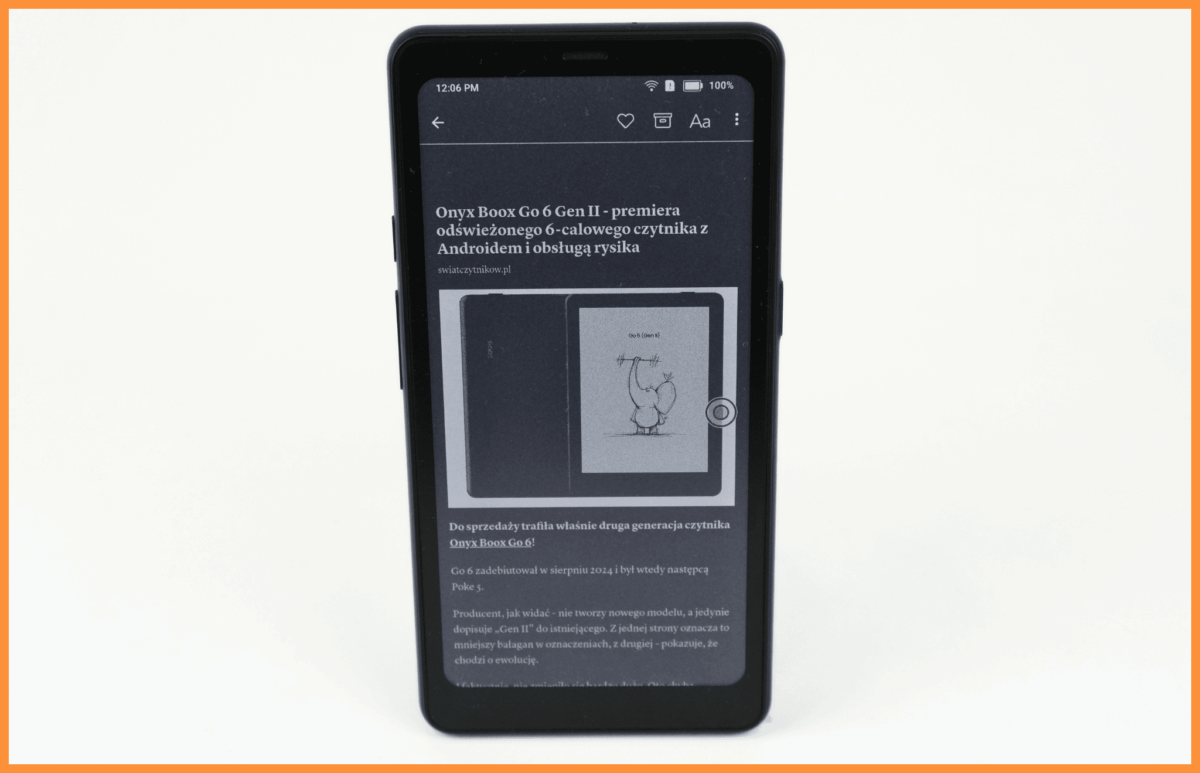 Onyx Boox Palma 2 Pro z aplikacją Instapaper