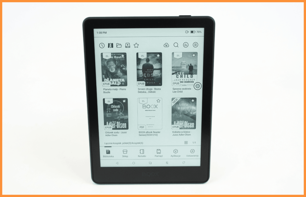 Czytnik e-book z ekranem E Ink