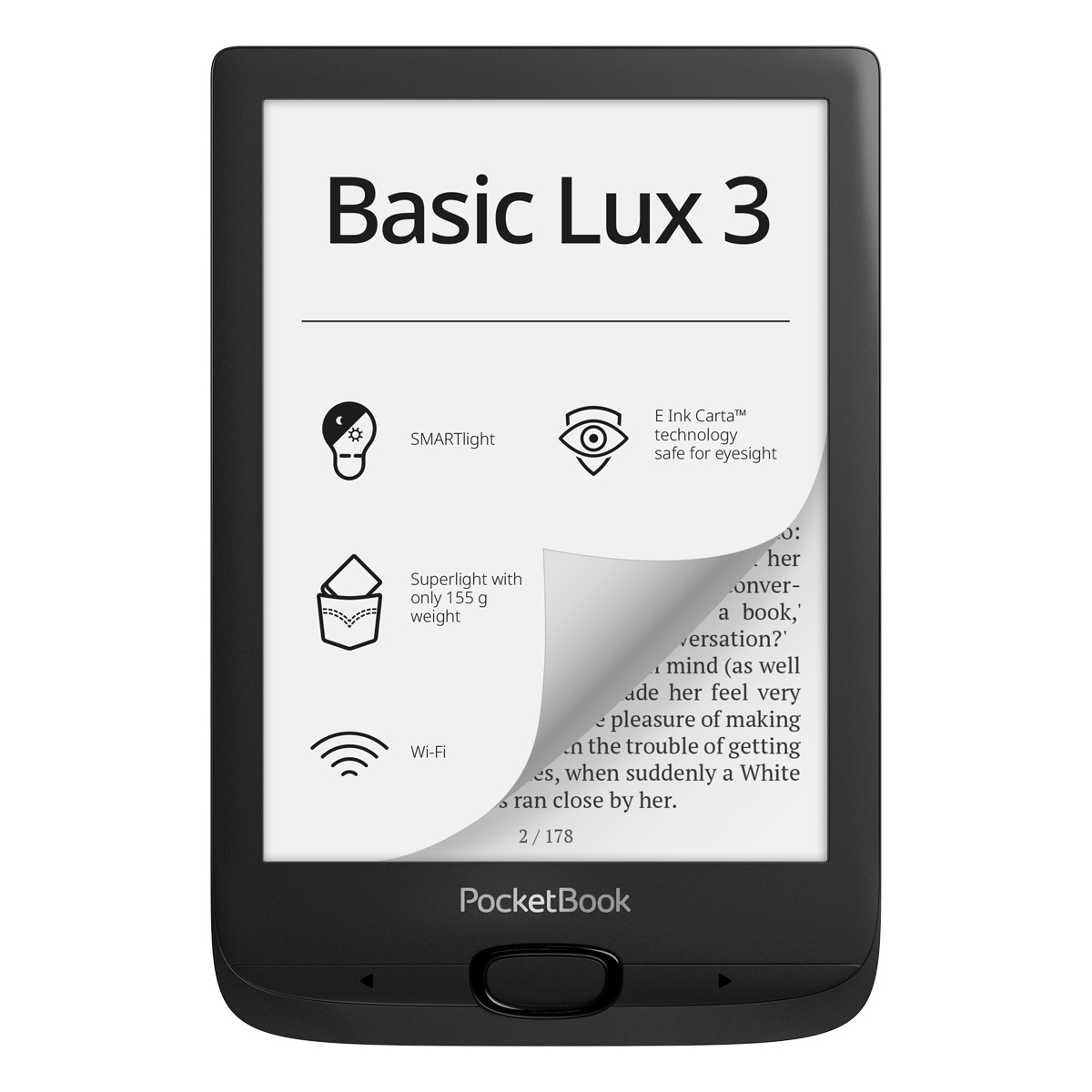 Czytnik ebooków PocketBook Basic Lux 3 (617) w kolorze czarnym