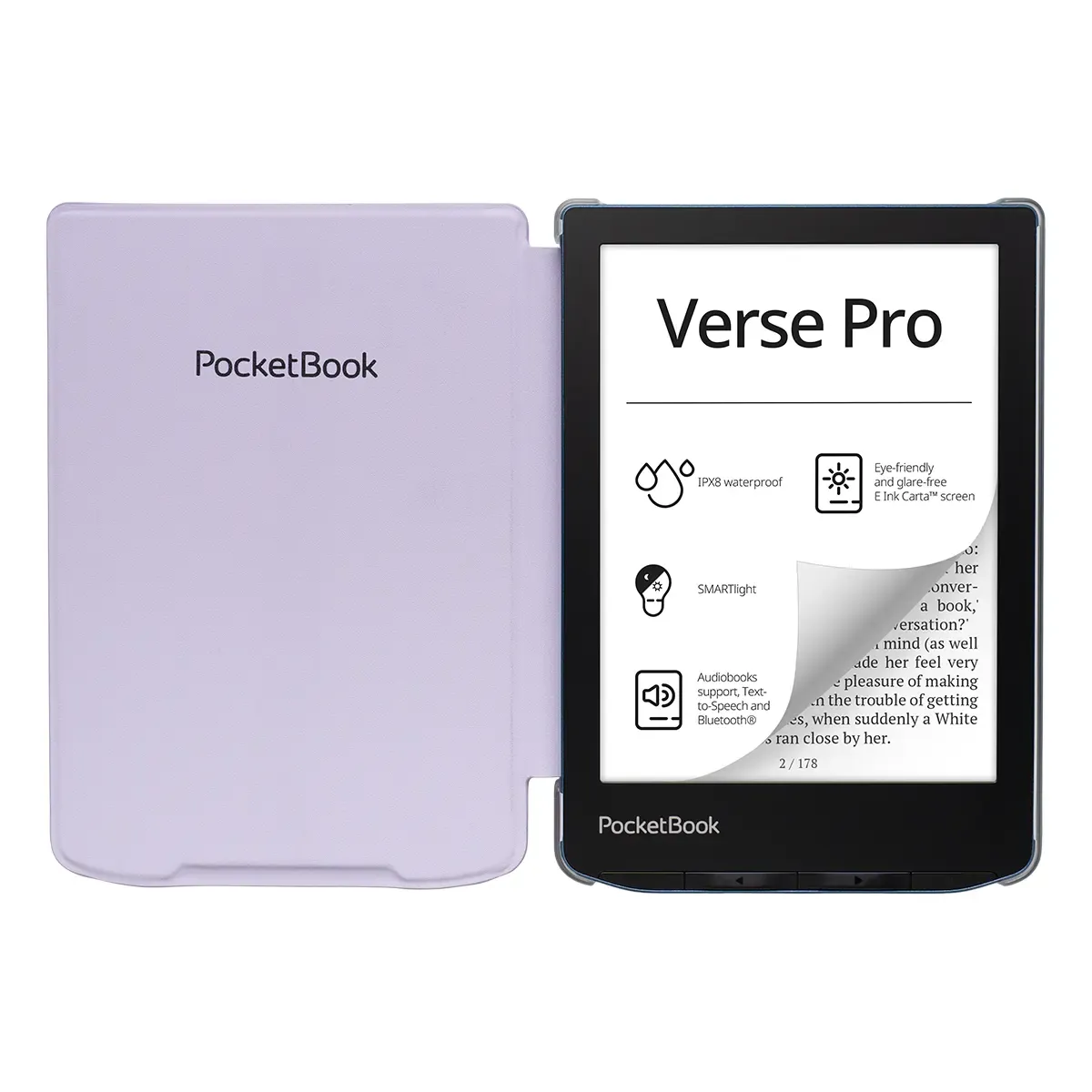 Etui Shell do PocketBook Verse i Verse Pro Clear Lawendowe