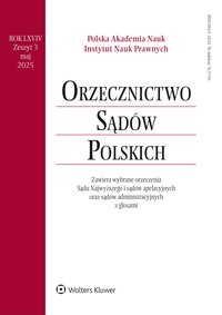 Orzecznictwo Sądów Polskich. Numer 3/2025 - 