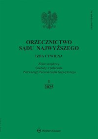 Orzecznictwo Sądu Najwyższego. Izba Cywilna. Numer 1/2025 - 