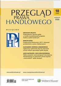Przegląd Prawa Handlowego - Nr 10/2020 [338] - Opracowanie zbiorowe 