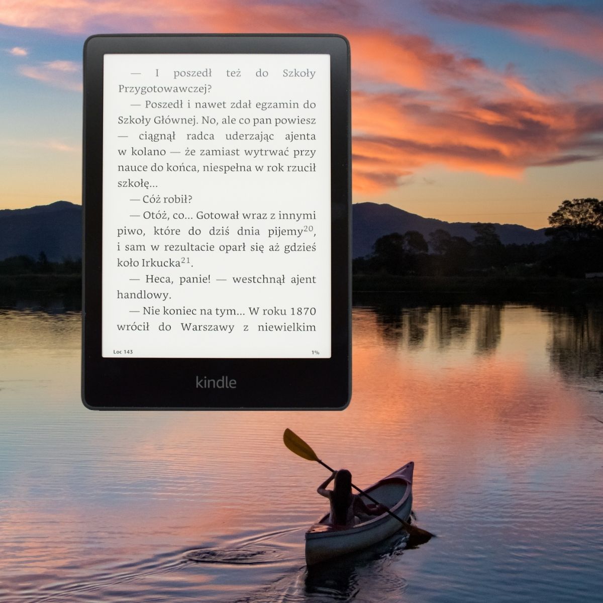 Kindle Paperwhite 5 - SE 32GB bez reklam + oryginalne skórzane etui  Granatowe - Zestawy promocyjne