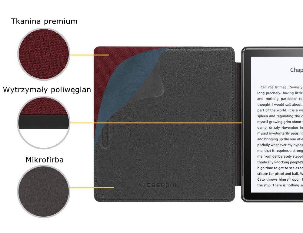Etui do Kindle oasis 2 - casebot w kolorze bordowym