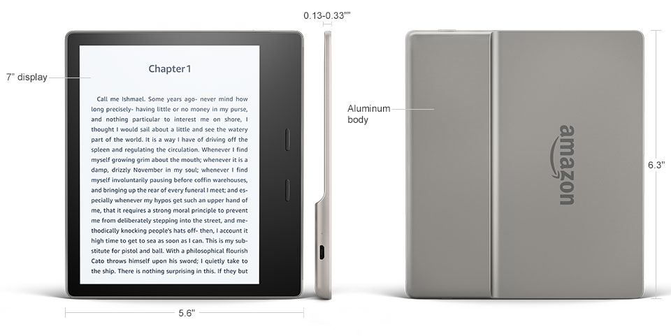 Amazon Kindle Oasis 2 (2017) 8GB - wymiary